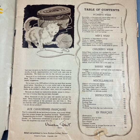 1939 Lux Knitting Pattern Magazine Book - Picture 3 of 13